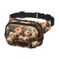 thumbnail image 2 of Fotbe Vintage Peonies Rustic Charm Cangurera Cuadrada con Estampado de Doble Capa, Bolsa de Cintura Ajustable Mini para Hombres y Mujeres, 2 of 9