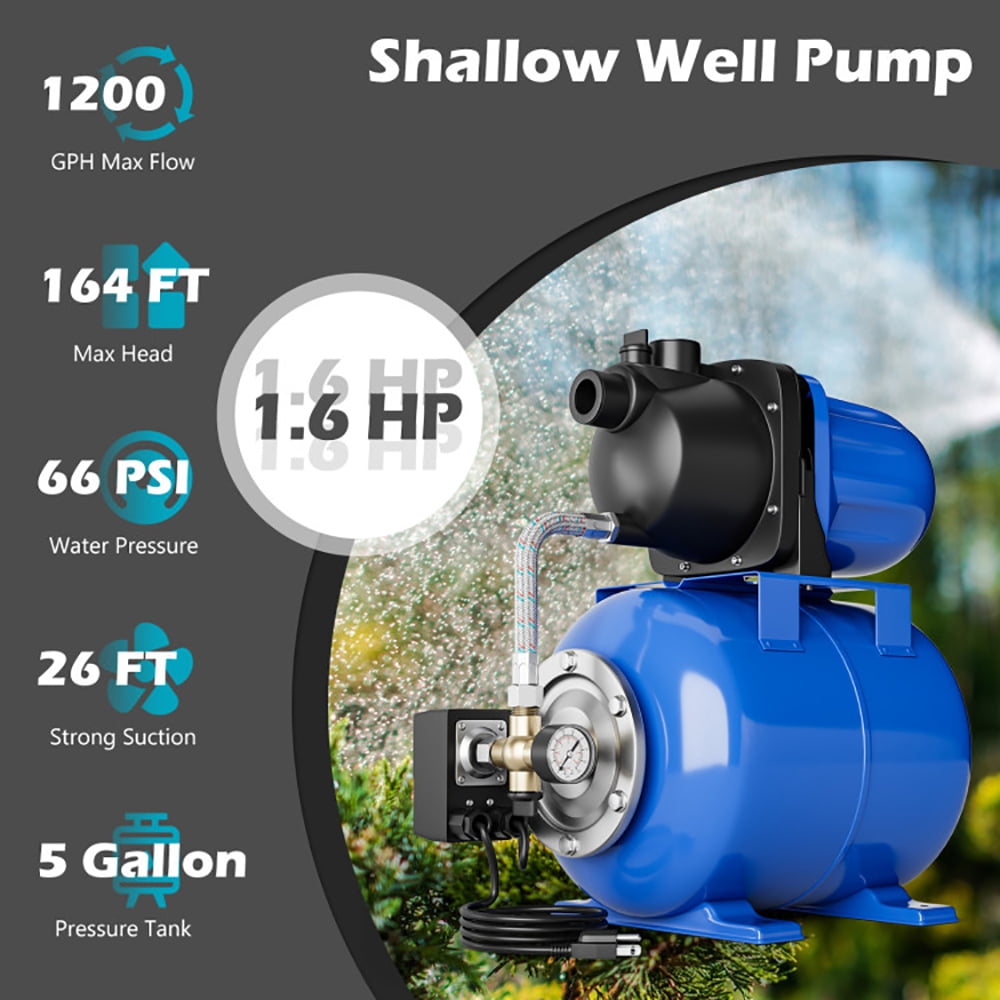 Spaco 1200 W Garden Water Pump Shallow Well Pressurized Irrigation, Outdoor Tools for Garden, Garden Care Tools-Blue