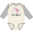 thumbnail image 3 of Inktastic 1st Birthday Unicorn Girls Long Sleeve Baby Bodysuit, 3 of 5
