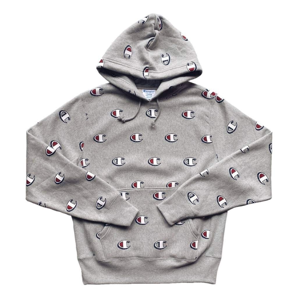 champion reverse weave all over print pullover hoodie