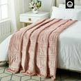 thumbnail image 3 of Posh Hasina 48"x72" Quilted Mink Velvet Weighted Blanket in Blush Pink (15 lbs), 3 of 9