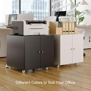 Marcree Modern Durable Metal Printer Stand with Storage, Small Rolling Workstation for Home Office