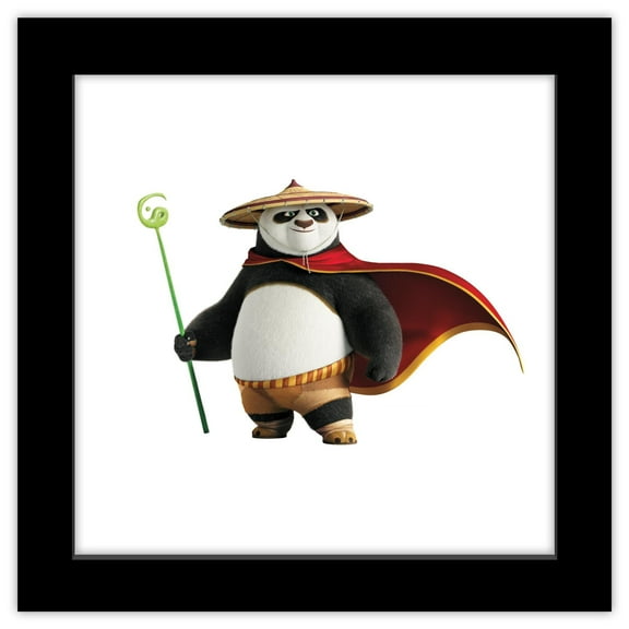 Gallery Pops Kung Fu Panda 4 - Po With Staff Wall Art, Black Framed Version, 12" x 12"