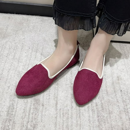 

Kayannuo Womens Shoes Clearance Fall Shoes for Women Women s Large Size Solid Color Suede Shallow Mouth Casual Slip-on Flat Shoes