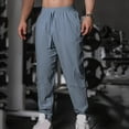 thumbnail image 4 of HOOMEUMY Mens Straight Pants 2027 Trendy Elastic Waist Trousers Drawstring Pants Cotton Linen Design Versatile Basic Bound Feet Style Fashion Blue S, 4 of 8