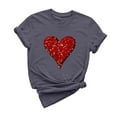 thumbnail image 2 of Cadeau de Saint-Valentin pour Femmes, T-shirt Décontracté à Manches Courtes et Col Rond avec Imprimé Arbre de Noël, 2 of 6