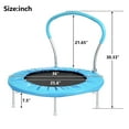 thumbnail image 4 of Aukfa Mini Trampoline with Handrail for Kids, 36" Fitness Rebounder with Safety Pad, Indoor Outdoor, Blue, 4 of 8