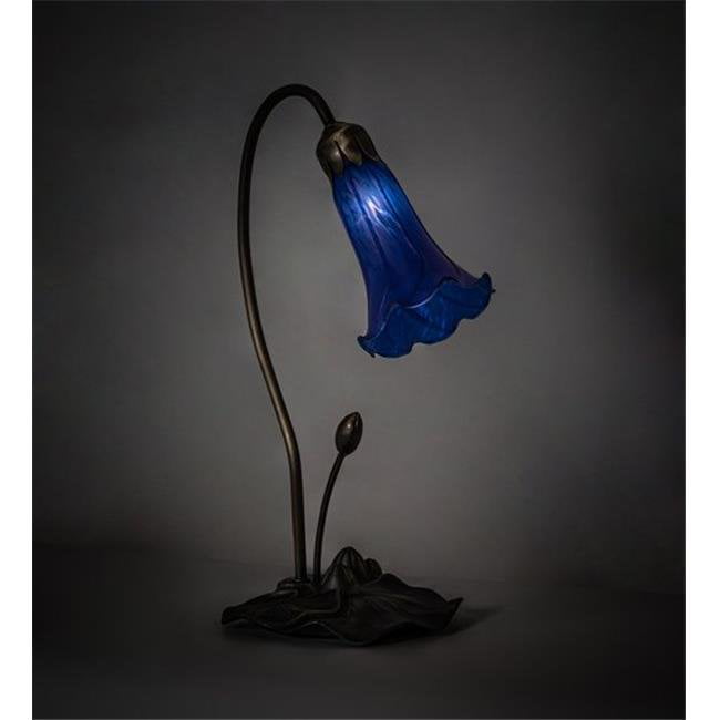 16" High Blue Pond Lily Accent Lamp