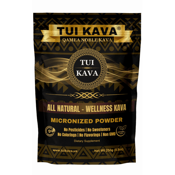 TUI KAVA Micronized Fijian Noble Kava Powder 250g (8.8 oz)– Natural Support for Sleep, Mood, Stress & Focus - Heady Kava