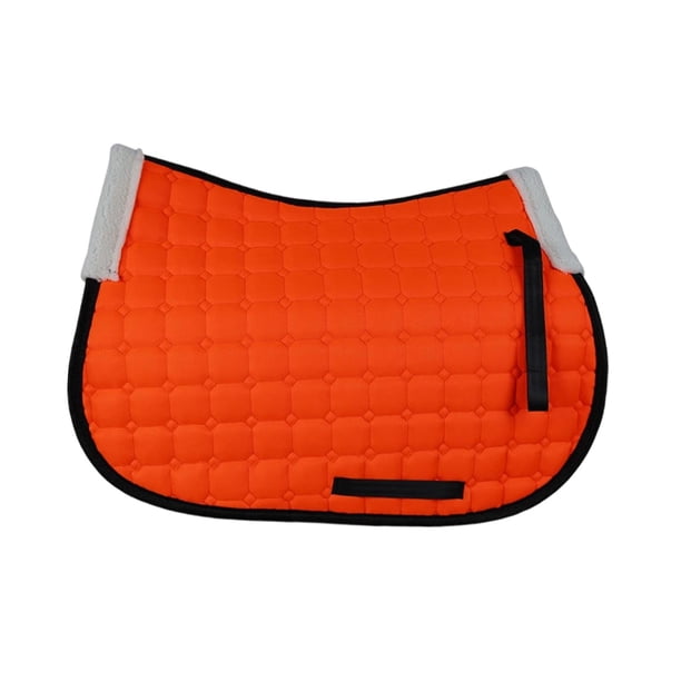 Protector de silla de montar inglés, esterilla de equitación, absorción de impactos, poliéster transpirable, absorbente del sudor, cómodo, antideslizante, adecuado para montar a Naranja