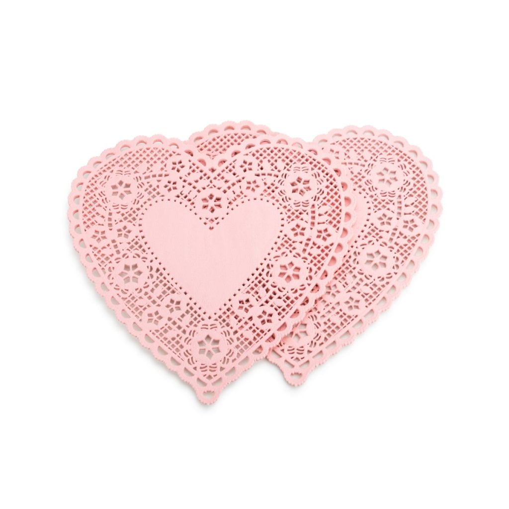🔥 100 piece paper Doilies 4 inches-100 mm heart-shaped🌟