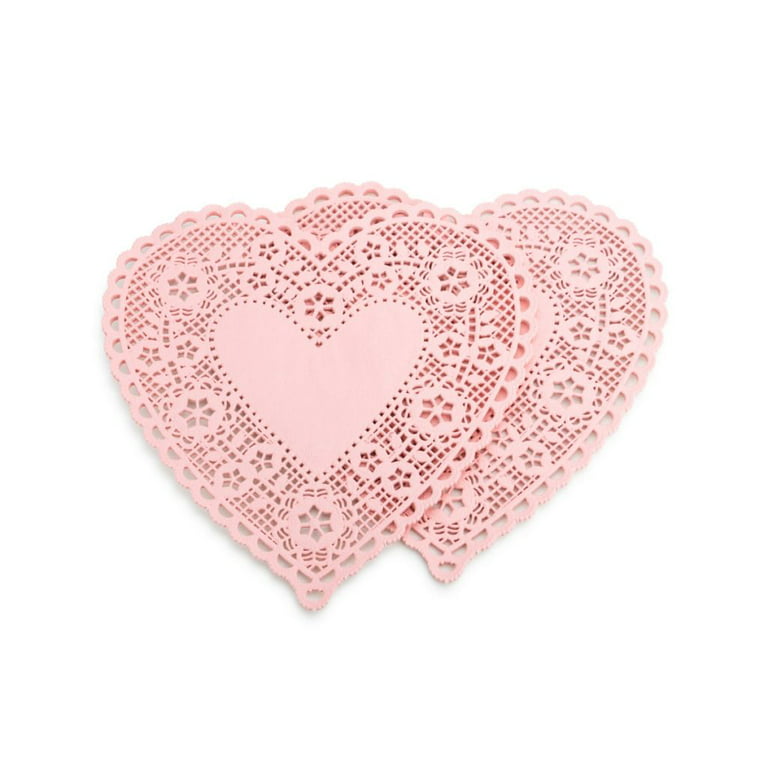 Hygloss Products Heart Paper Doilies - 4 inch Red Lace Doily for Decorations, Crafts, Parties, 100 Pack