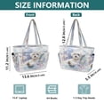 thumbnail image 3 of Quilted Tote Bag Large Capacity Multi-Compartment Handbag Lightweight Structured Shoulder Bag Versatile Casual Bag Cute White Maltese Dog, 3 of 7
