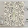 thumbnail image 2 of Black & Beige Floral Print Curtain, Elegant Vintage Style ，Blackout Curtains，for Home, Kitchen & Restaurant Décor,A, 2 of 10