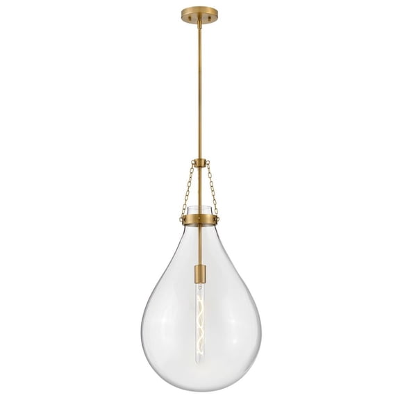46054LCB-Hinkley Lighting-Eloise - 12W 1 LED Large Pendant In Traditional Style-31.25 Inches Tall and 16 Inches Wide-Lacquered Brass Finish