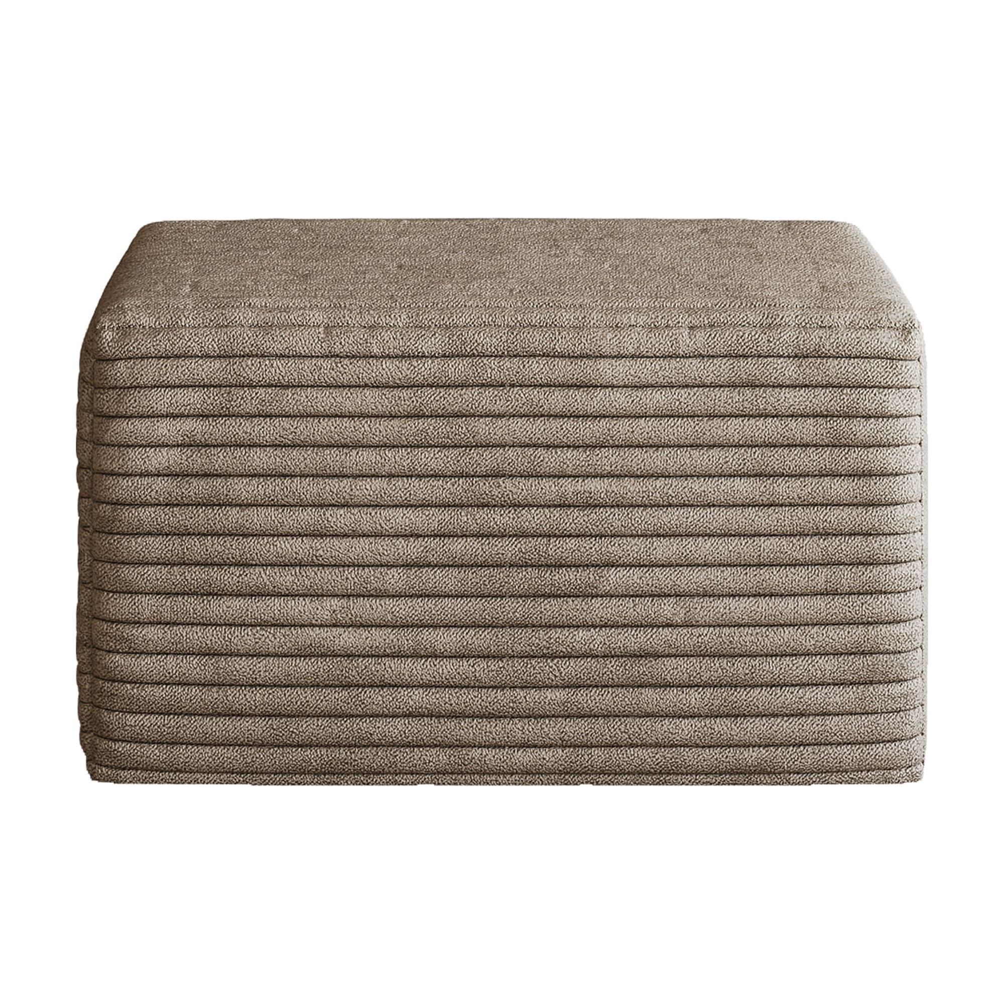 Corduroy Fabric Sofa Ottoman, No Assembly Required Modular Footrest Stool, High Resilience Sponge Comfort Ottoman for Living Room Bedroom Apartment