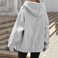thumbnail image 4 of JGGSPWM Womens Zip Up Hoodies Solid Color Casual Long Sleeve Zipper Sweatshirts Fall Winter Comfy Track Jackets with Pockets Gray L, 4 of 9