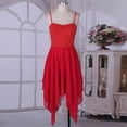 thumbnail image 1 of inhzoy Robe de Danse Lyrique pour Femmes en Chiffon Bretelles Spaghetti Asymétrique Robe de Bal Rouge G, 1 of 8