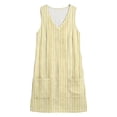 thumbnail image 3 of zbxnLI Womens Striped Dress V Neck Sleeveless Mini Dresses with Pockets Summer Vacation Casual Loose Sundress, 3 of 7