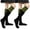Black / Bright Lime Green, variant on Women's Triple Striped Knee High Tube Cotton Socks, Black Purple, 9-11, 2 Pairs