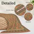 thumbnail image 3 of Brown Red Floral Boho Throw Pillow Covers, Vintage Ethnic Tribe Abstract Art Soft Breathable Pillow Cases with Invisible Zipper for Sleeping, Toddler Pillowcases for Couch Bed Sofa Chair 12x20 Inches, 3 of 9