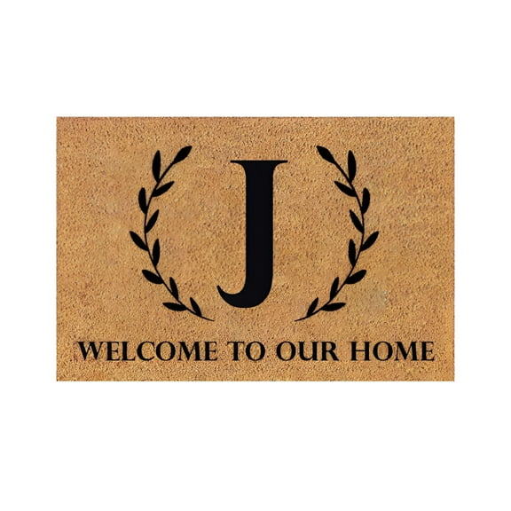 DERONA 15*23" Door Mat Outdoor Entrance Entryway Front Porch Rugs Anti Bottom Floor Indoor Outdoor Carpet for Farmhouse Patio Home Decor Large Door Mat Outside Entrance With Initial