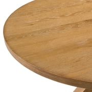 Roundhill Furniture Windvale Cross-Buck Base Dining Table, Oak