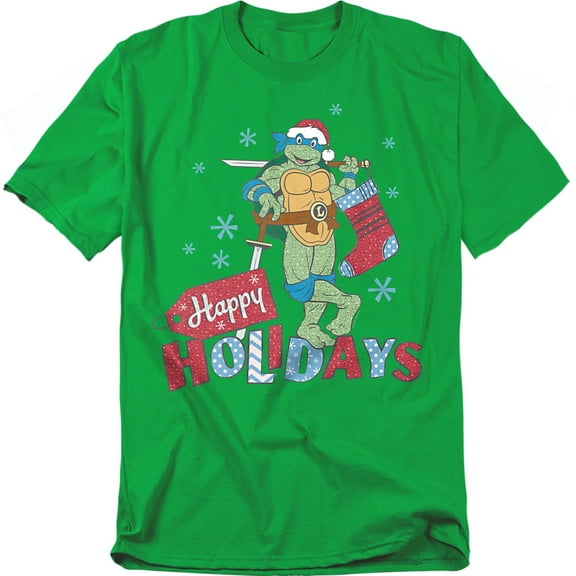 Teenage Mutant Ninja Turtles Happy Holiday Sparkly Christmas Unisex Adult T Shirt