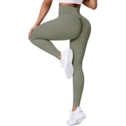 A AGROSTE Womens Seamless V-Cross High Waisted Workout Yoga Leggings