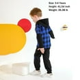 thumbnail image 3 of Younger Tree Toddler Baby Boy Clothes Hoodie Sweatsuit Outfits Kids Winter Flannel Plaid Shirt Top Pants Set for 2-3T, 3 of 8