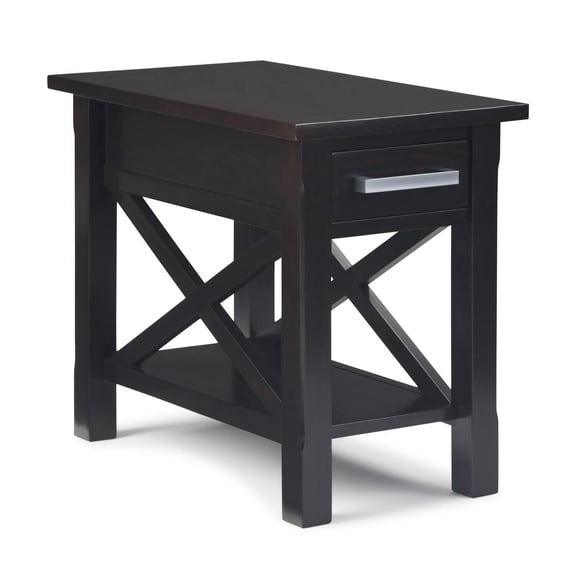 Simpli Home Kitchener Solid Wood Narrow End Table with Drawer in Hickory Brown