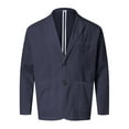 thumbnail image 2 of Aayomet Mens Suit Jacket Big and Tall Solid Color Pockets Lapels Buttons Suits Jackets (Navy, XXL), 2 of 5