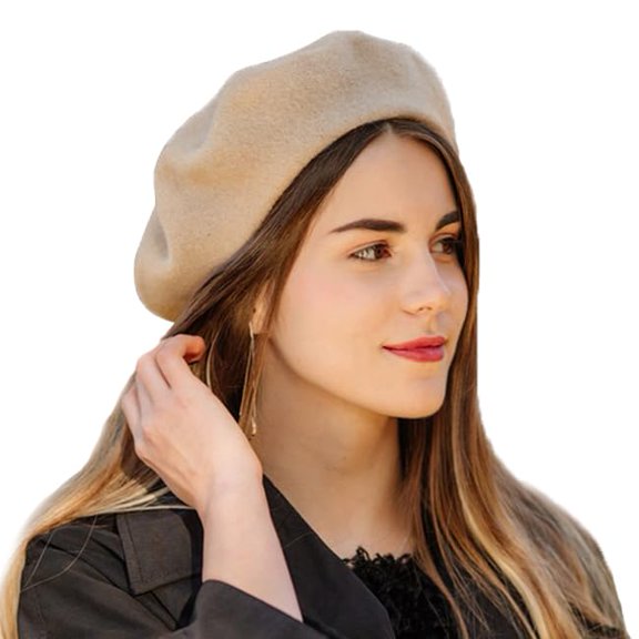 Minzimin French Beret Vintage Beret Hats for Women Solid Color Classic French Beret Hats Winter Warm Cap for Women