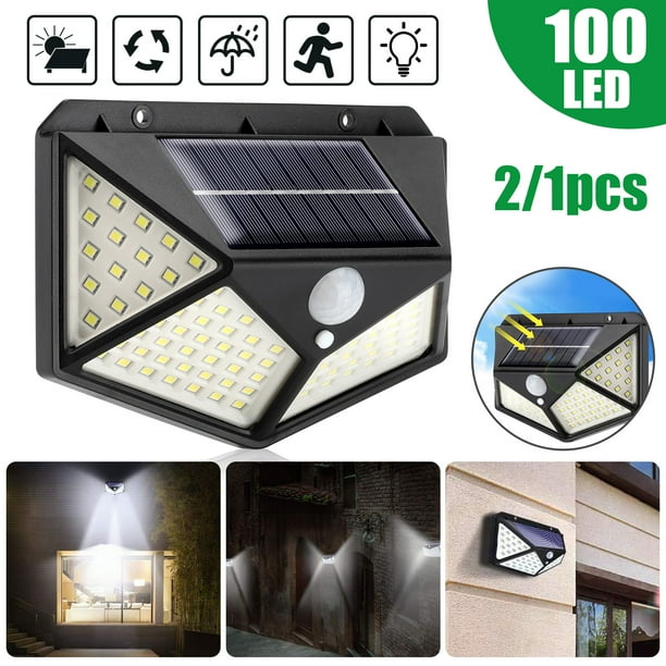 2 1 Pack 100 Led Solar Lights Outdoor 100 Upgraded High Power Led 3 Working Modes Wide Angle Solar Lights Wireless Solar Motion Sensor Light Outdoor Waterproof Solar Security Light For Garage Yard Walmart Com Walmart Com