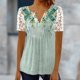 thumbnail image 5 of Blusa femenina con cuello en V y botones impresos para mujer para deportes al aire libre (verde L) FLhrweasw Para estrenar, 5 of 6
