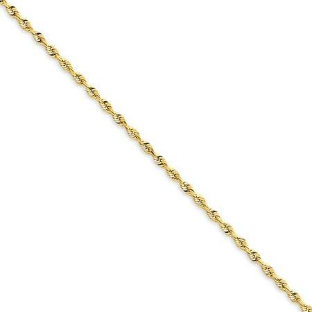- 14k Yellow Gold 8in 1.84mm Diamond Cut Quadruple Rope Chain Bracelet