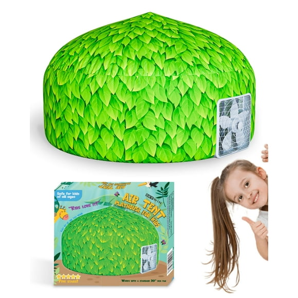 Skywin Air Tent Playhouse for Kids (Leaf) - 63 x 40 Inches Inflatable Kids Tent Sets Up and Stores Away in Seconds (Fan NOT Included)