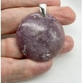 thumbnail image 4 of Natural Lepidolite Large Round Sterling Silver Pendant | 45mm | 2 1/16" Long |, 4 of 9