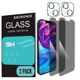 thumbnail image 1 of Paquete de 2 Vidrio Templado Entronix para iPhone 14, 2 Protectores de Pantalla de Privacidad y 2 Protectores de Lente de Cámara, 9H, Antiarañazos, Antiburbujas, Compatible con Fundas, 1 of 7