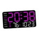 thumbnail image 3 of Reloj despertador digital con 5 niveles de brillo ajustables, pantalla grande, reloj de pared LED digital Luz violeta, 3 of 9