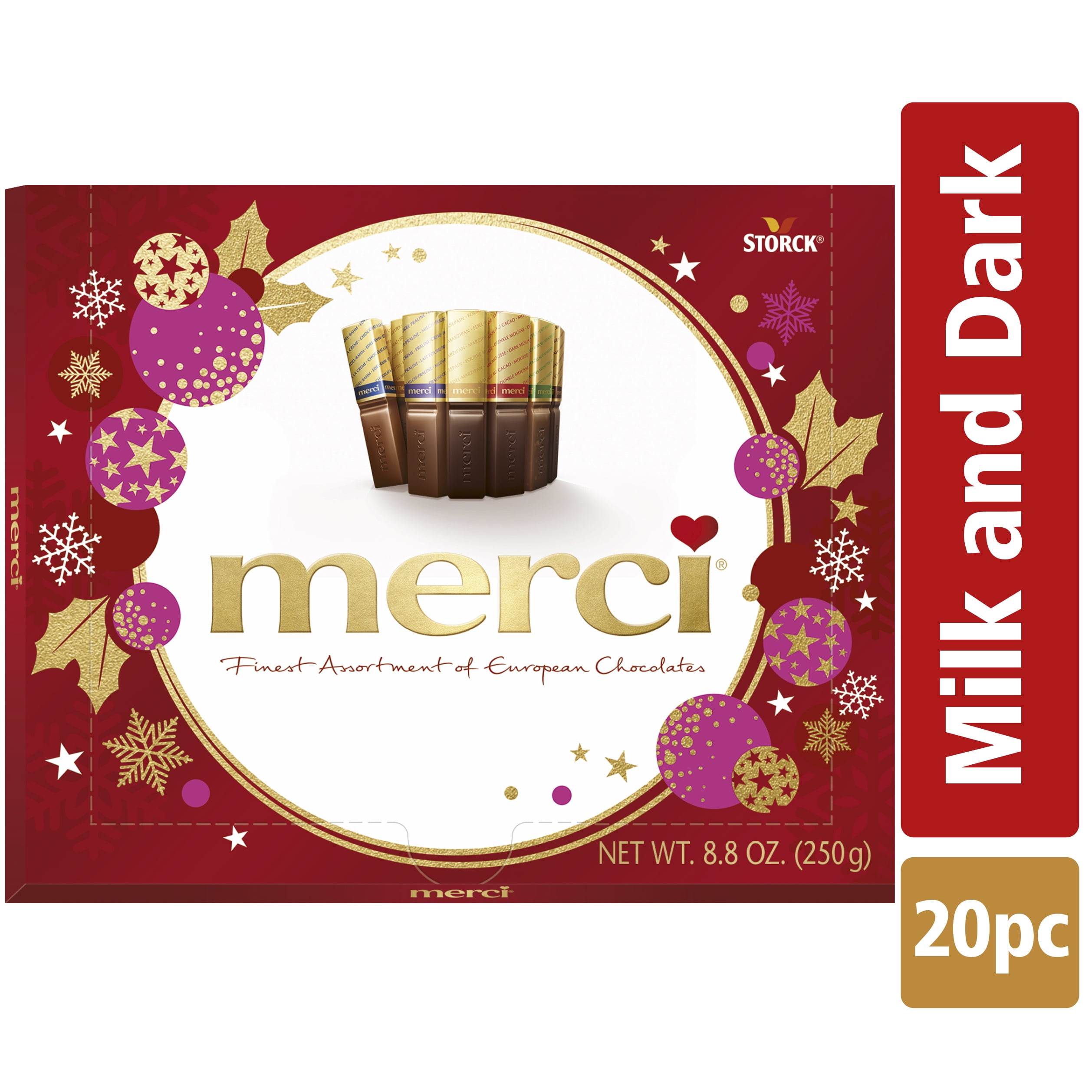 Merci Holiday Finest Assorted European Chocolate Gift Candy
