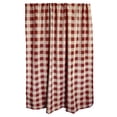 thumbnail image 2 of Poplin Buffalo Checkered Window Curtain 56 Inch Wide Burgundy and Tan, 2 of 2