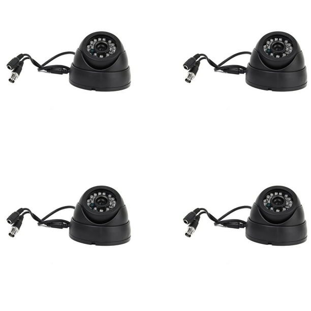 4X Negro Camaras de Vigilancia PAL 1/3 pulgada CMOS 700TVL 24 LED IR Corte 3,6 mm Camara de CCTV de Cupula Interior de Seguridad