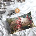 thumbnail image 5 of Goofa Colorful Axolotl Underwater Print Plush Throw Pillow Case, Soft Velvet with Hidden Zipper, Decorative Cushion Cover for Sofa, Bed, Car, and Home Décor-16"x24", 5 of 6