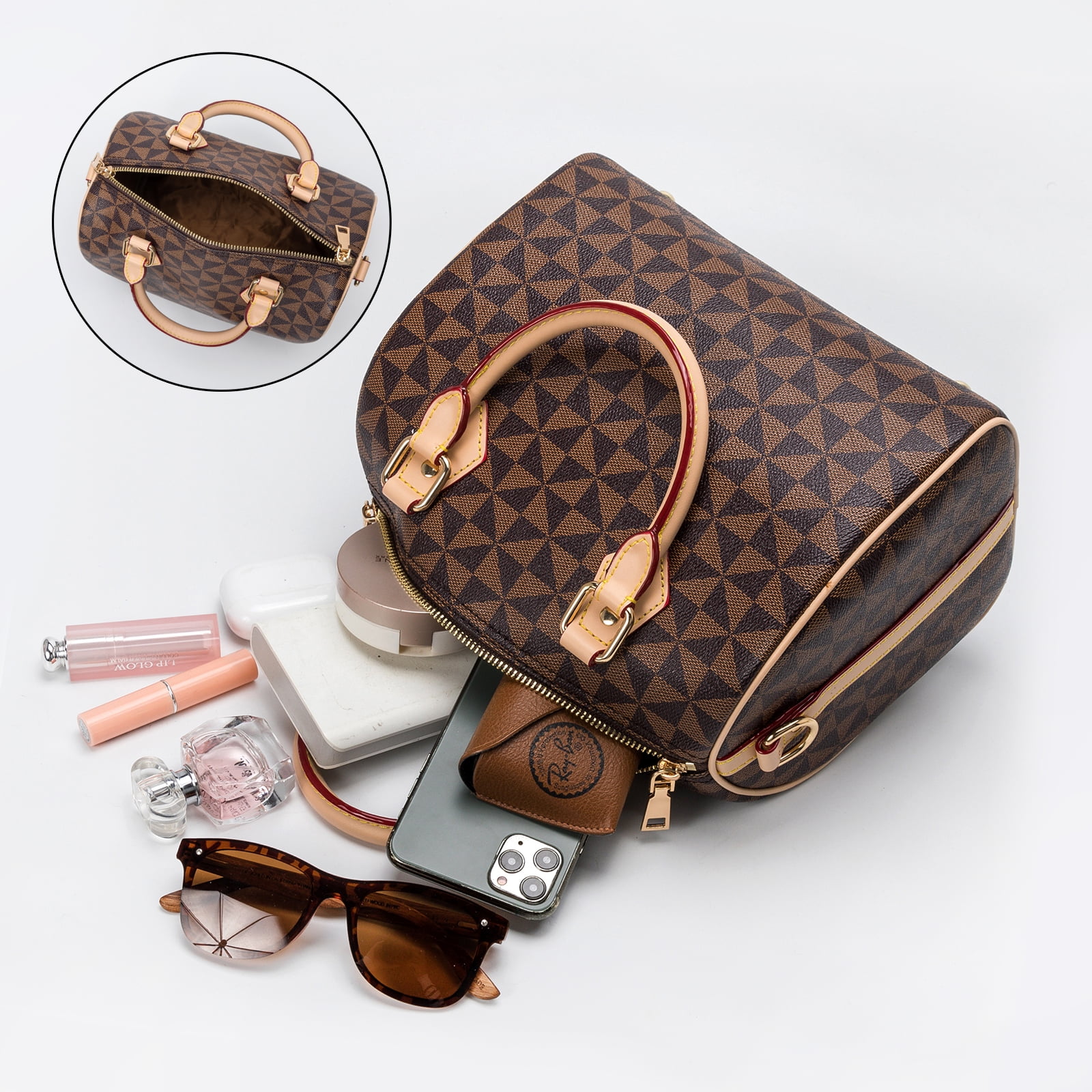 GOWELL Fashion Large Capacity Boston Pillow Bag for Women's Versatile Single Shoulder Diagonal Cross Bag Hobo Handbag Tote Bag Top-Handle Satchel Purse with Adjustable Shoulder Strap