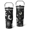 thumbnail image 2 of 1pc moon 30oz Tumbler with Straw & Handle - Insulated Stainless Steel Cup | Holiday Gift for Man Women (Christmas, Valentine's, Birthday), 2 of 7