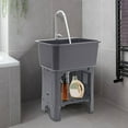 thumbnail image 3 of MIDODO Utility Sink Laundry Tub, Sanitation Station Indoor Outdoor Utility Sink with 360° Rotating Faucet Large Free Standing Wash Station, 3 of 8