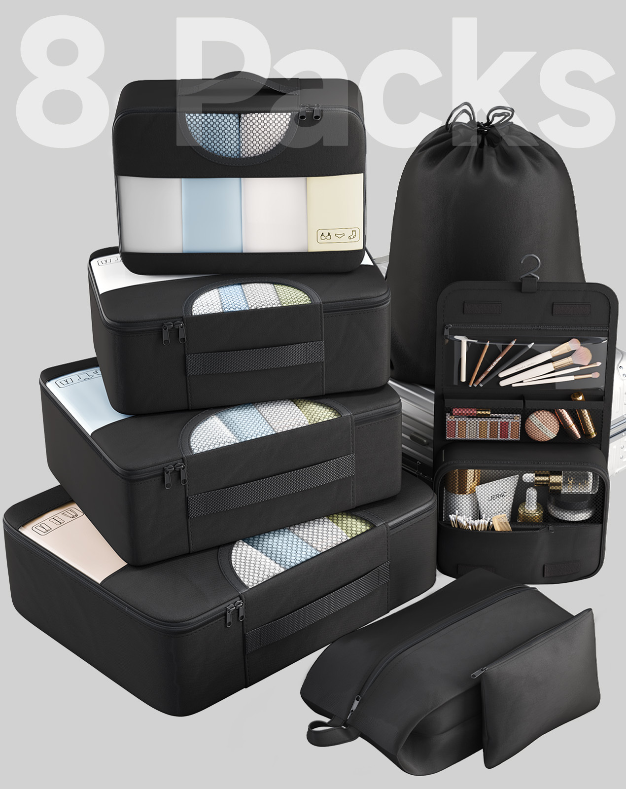 Veken 8-Piece Packing Cubes for Travel photo 1