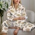thumbnail image 6 of Pajamas for Women Set - nuts leaf Butterfly Comfy Long Sleeve Button Up Pajama Sets for Women 2 Piece, Soft Sleepwear Nightwear Pjs Lounge Sets for Women with Pockets, 6 of 6
