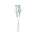 thumbnail image 6 of ANGARA Natural Aquamarine and Diamond Twisted Vine Engagement Ring in 14K White Gold for Women (Size-6mm) | March Birthstone, Birthday, Anniversary, Jewelry Gift for Women | Natural Aquamarine Ring, 6 of 11